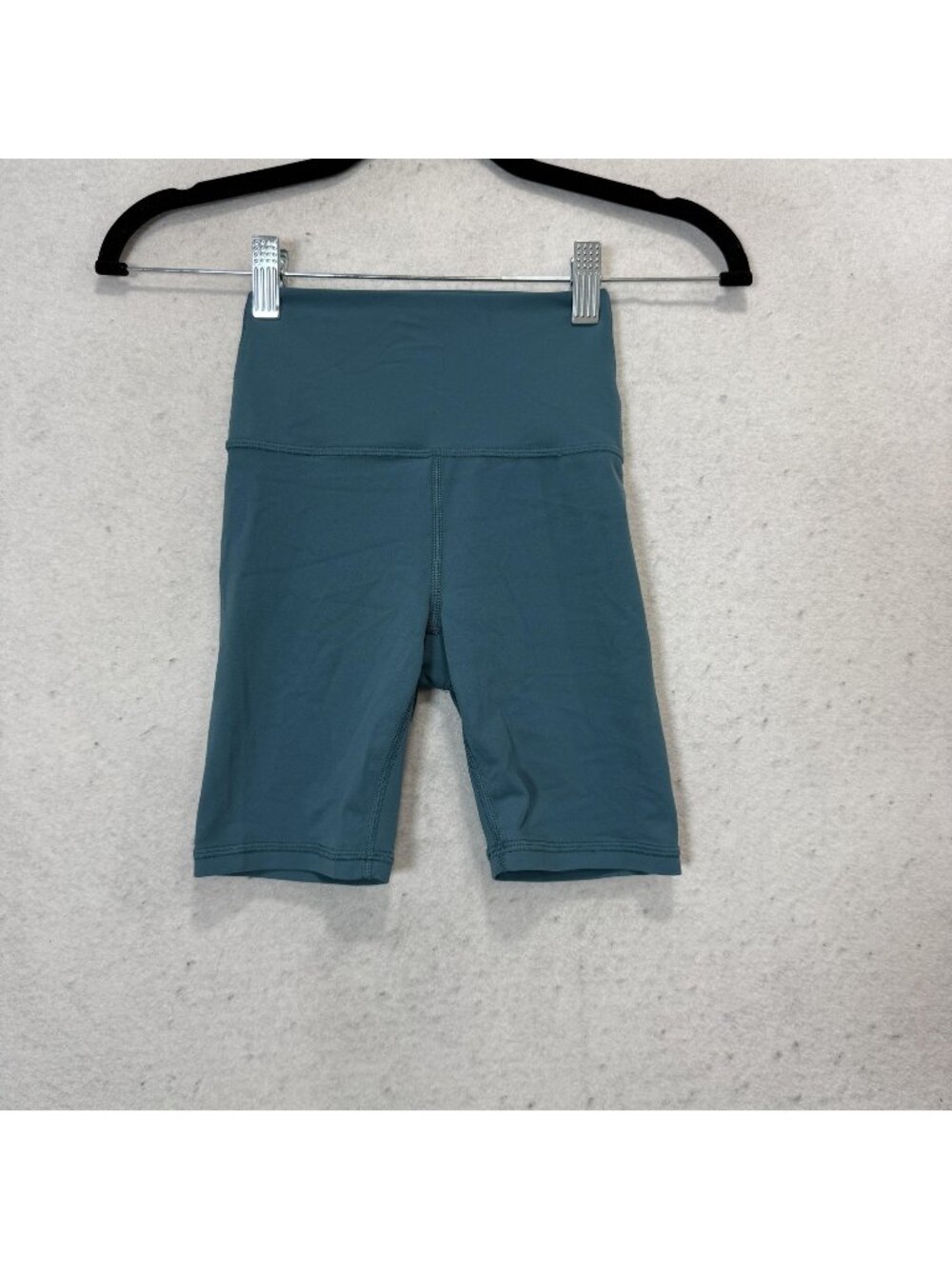 Athleta Transcend 7" Bike Shorts Womens XXS Blue High Rise Biker Athletic